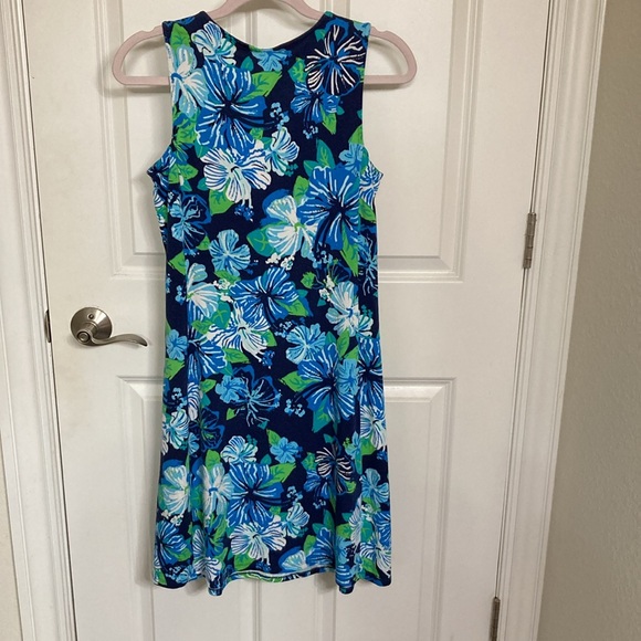 Hatley French Terry Blue & Green Floral Dress Size Small - Picture 2 of 8